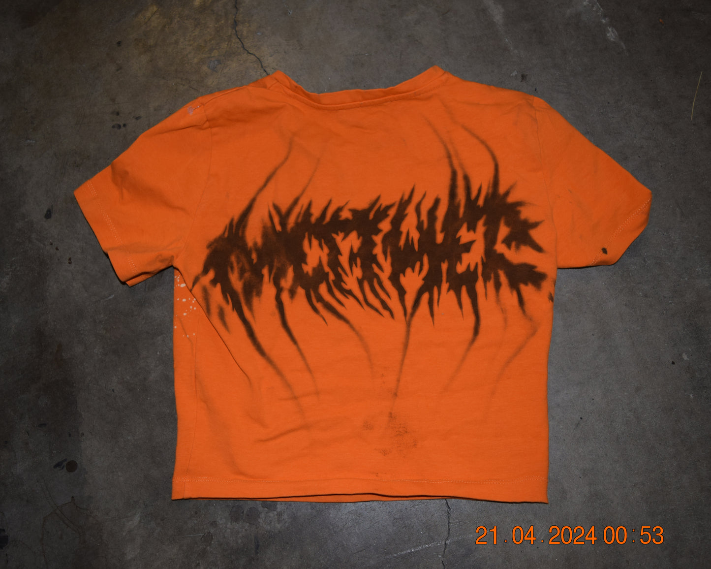 bleached orange crop size small