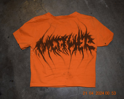 bleached orange crop size small